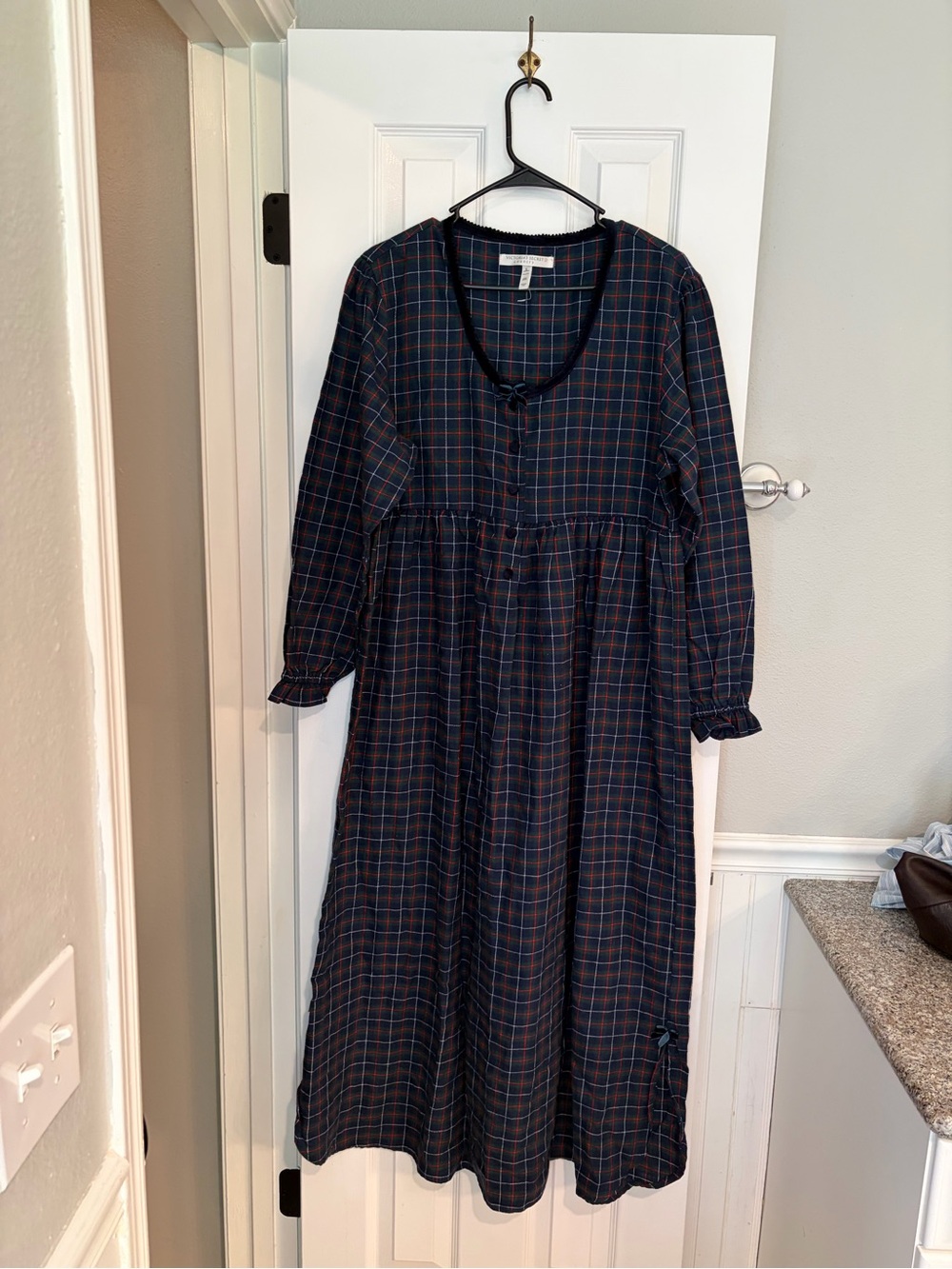 Vintage Victoria’s Secret Country Plaid Flannel Nightgown Maxi Lounge Dress L